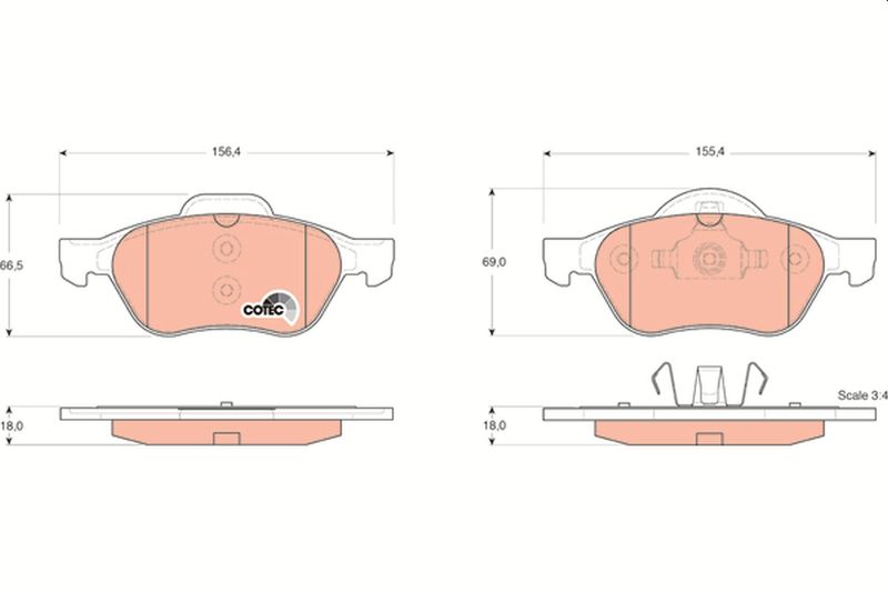 Bremsbelagsatz, Scheibenbremse