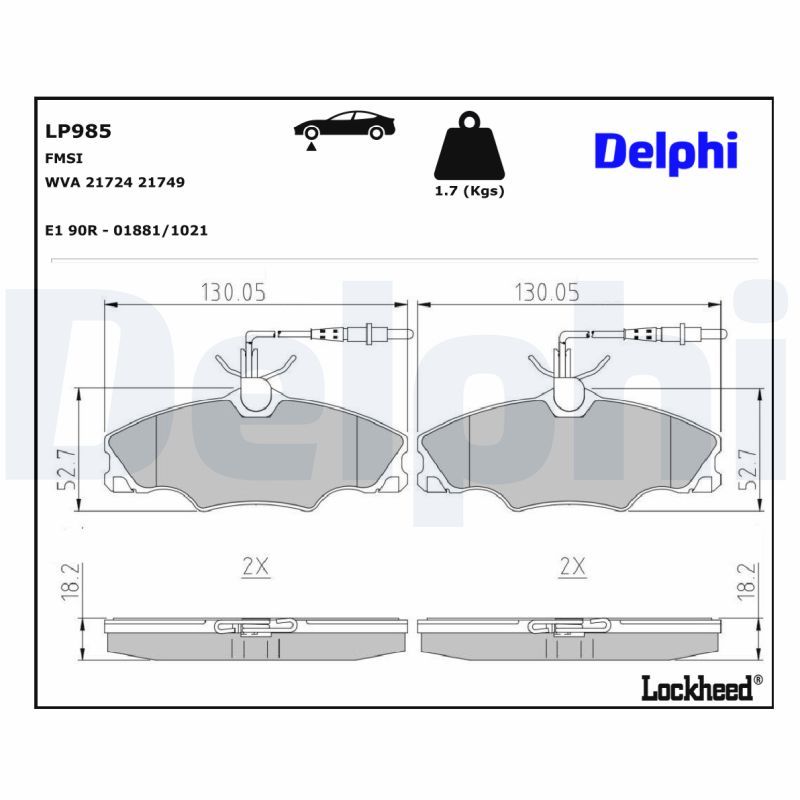 Bremsbelagsatz, Scheibenbremse
