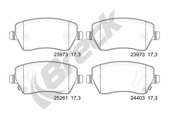 Bremsbelagsatz, Scheibenbremse