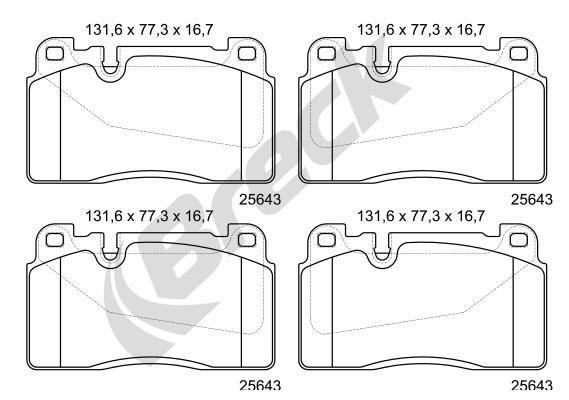 Bremsbelagsatz, Scheibenbremse