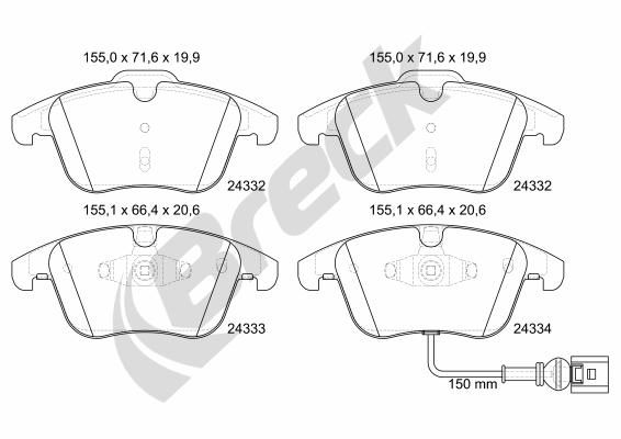 Bremsbelagsatz, Scheibenbremse