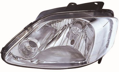 Scheinwerfer R (H4, elektrisch, ohne motor, blinkerfarbe: durchsichtig) passt zu: VW FOX 10.03-08.14