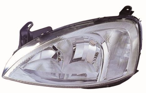 Scheinwerfer R (H7/H7, elektrisch, mit motor, einsatzfarbe: chrom) passt zu: OPEL COMBO C, CORSA C 09.00-10.10
