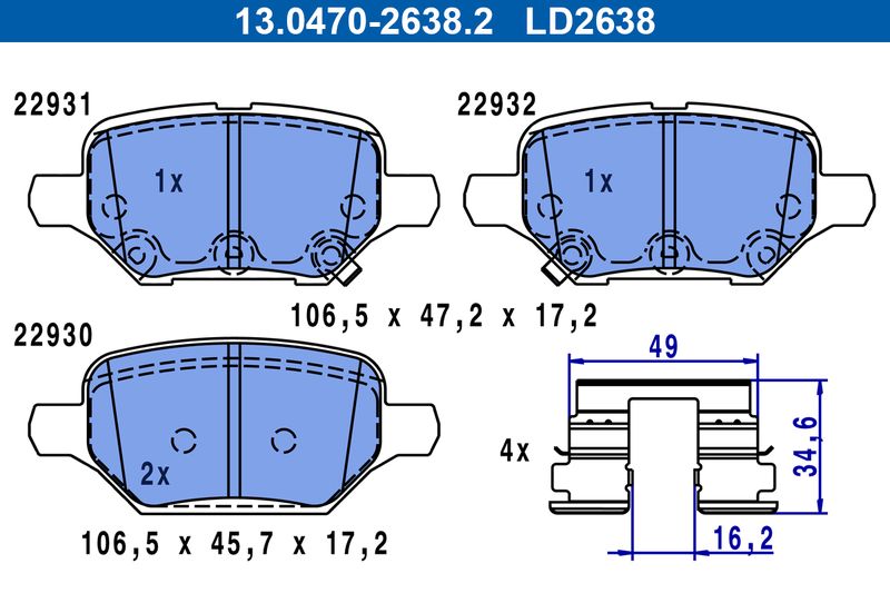 Bremsbelagsatz, Scheibenbremse