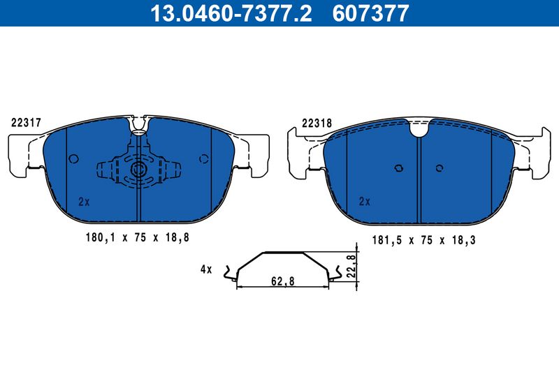 Bremsbelagsatz, Scheibenbremse