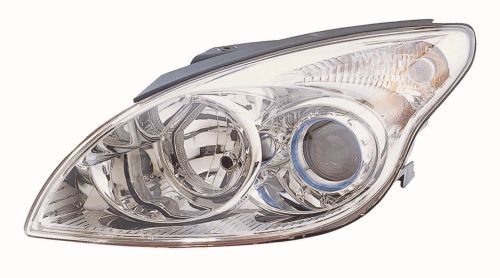 Scheinwerfer L (H1/H7, elektrisch, ohne motor, einsatzfarbe: chrom, blinkerfarbe: durchsichtig) passt zu: HYUNDAI i30 FD 10.07-03.10