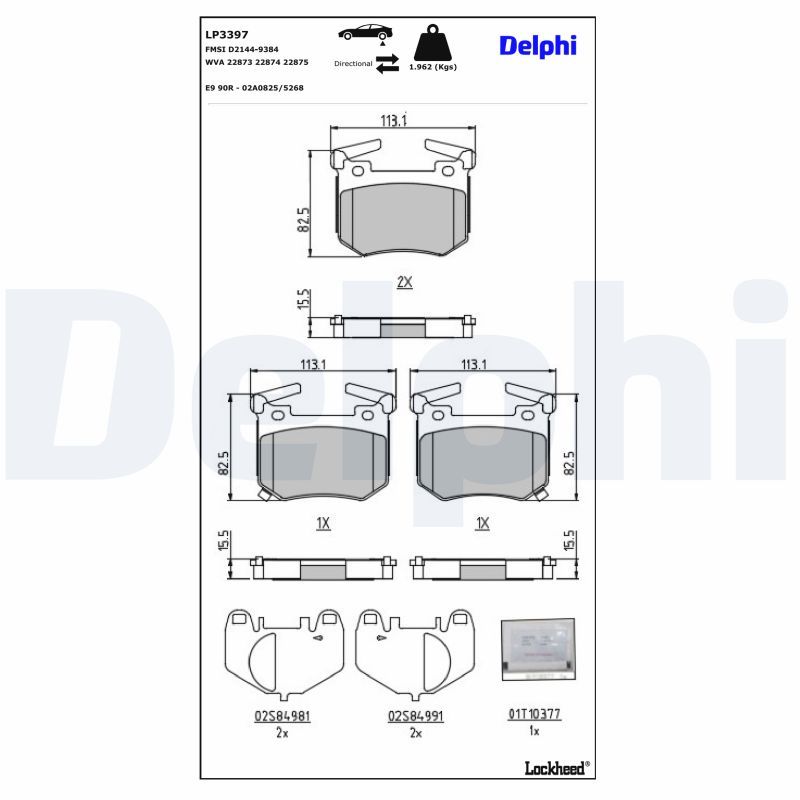 Bremsbelagsatz, Scheibenbremse