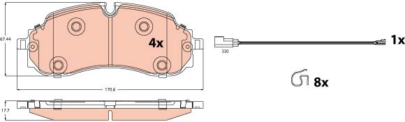 Bremsbelagsatz, Scheibenbremse