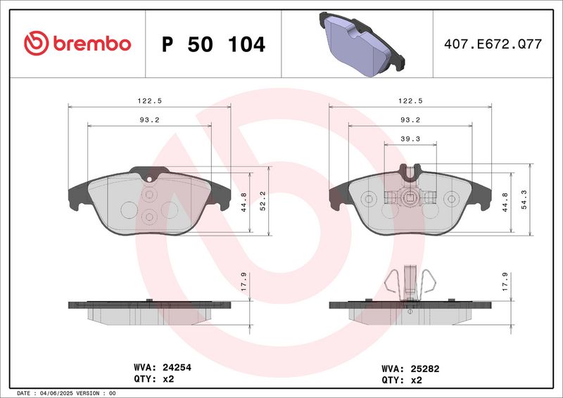 Bremsbelagsatz, Scheibenbremse
