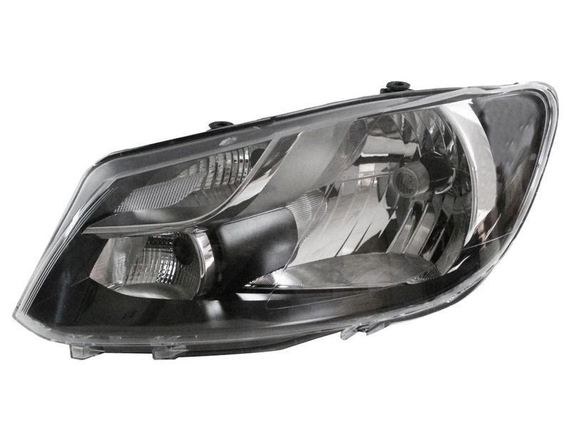 Scheinwerfer L (H4, elektrisch, mit motor, einsatzfarbe: schwarz, blinkerfarbe: durchsichtig) passt zu: VW CADDY III 03.04-08.10