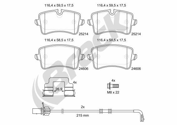 Bremsbelagsatz, Scheibenbremse