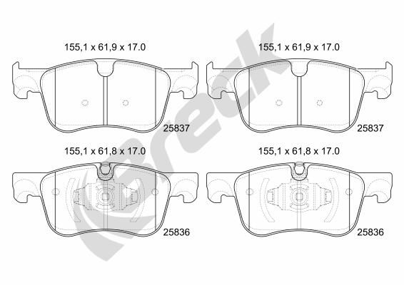 Bremsbelagsatz, Scheibenbremse