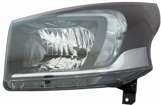Scheinwerfer L (H4/PY21W/W21, elektrisch, ohne motor, einsatzfarbe: chrom) passt zu: OPEL VIVARO B 08.14-12.19