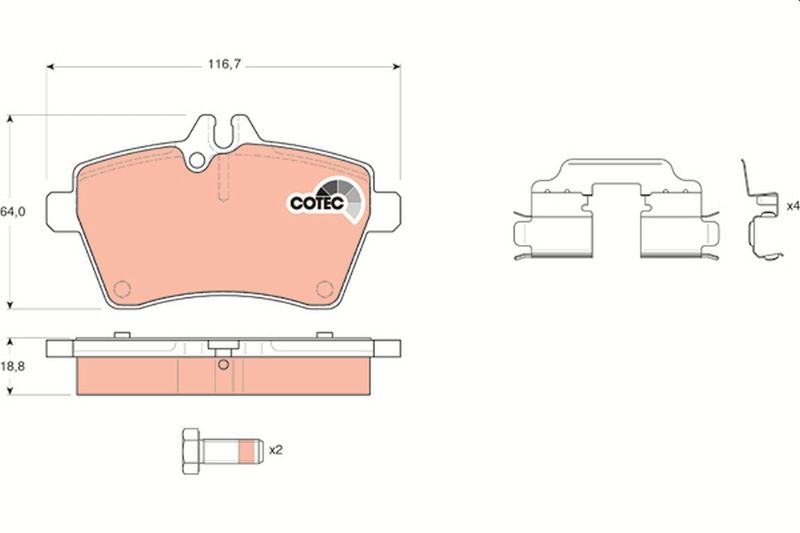 Bremsbelagsatz, Scheibenbremse