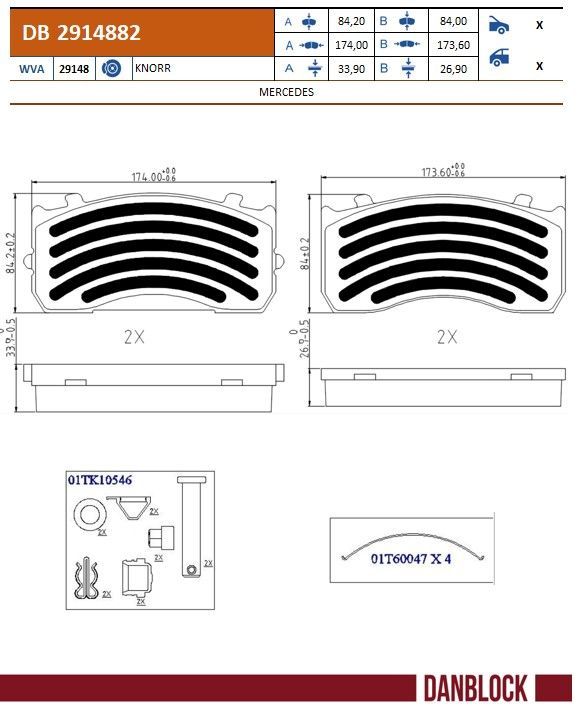 Bremsbelagsatz, Scheibenbremse