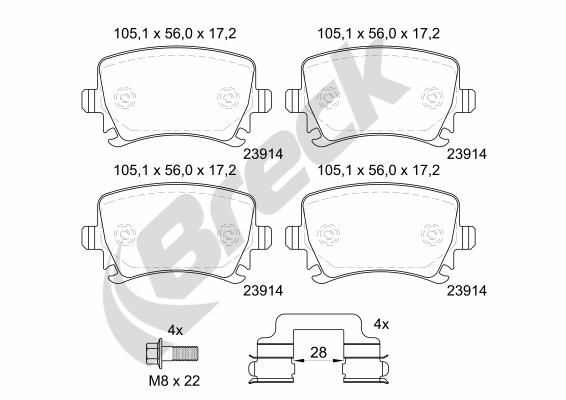 Bremsbelagsatz, Scheibenbremse