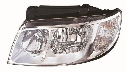 Scheinwerfer R (H1/H7, elektrisch, ohne motor, einsatzfarbe: chrom, blinkerfarbe: durchsichtig) passt zu: HYUNDAI MATRIX 08.06-03.08
