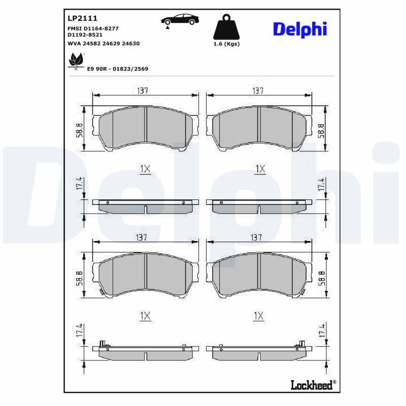 Bremsbelagsatz, Scheibenbremse