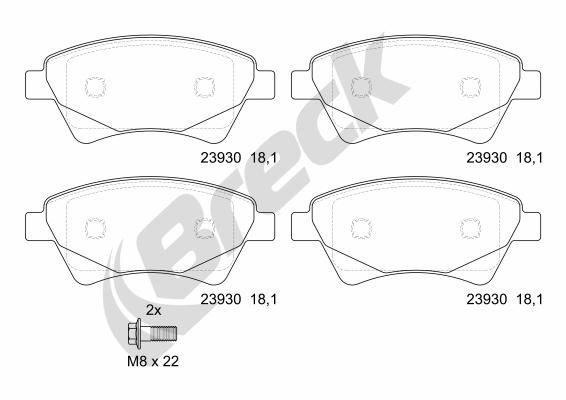 Bremsbelagsatz, Scheibenbremse