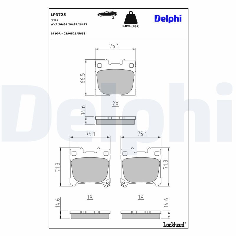 Bremsbelagsatz, Scheibenbremse