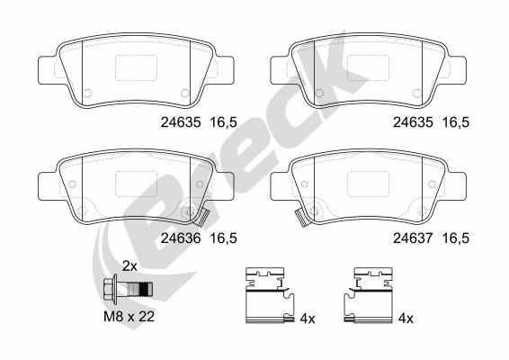 Bremsbelagsatz, Scheibenbremse