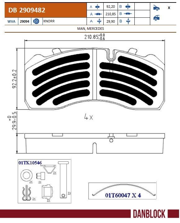 Bremsbelagsatz, Scheibenbremse