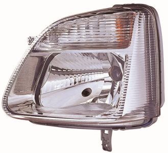 Scheinwerfer R (H4, elektrisch, ohne motor, einsatzfarbe: chrom, blinkerfarbe: durchsichtig) passt zu: OPEL AGILA A, SUZUKI WAGON R+ 05.00-12.07