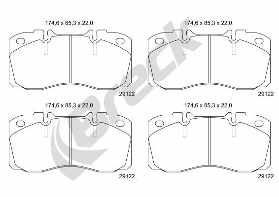 Bremsbelagsatz, Scheibenbremse