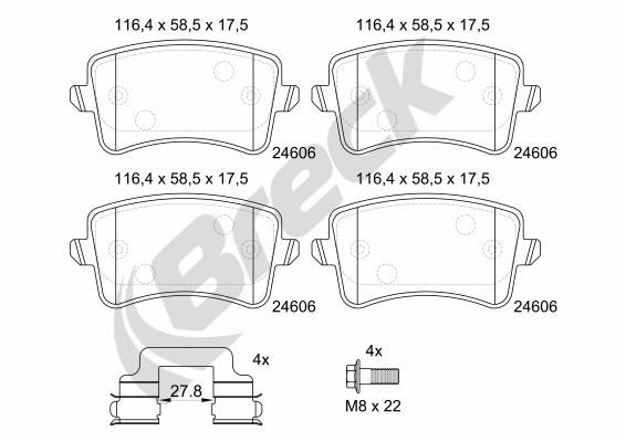 Bremsbelagsatz, Scheibenbremse