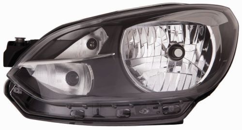 Scheinwerfer L (H4, elektrisch, ohne motor, einsatzfarbe: schwarz) passt zu: VW UP 08.11-07.16