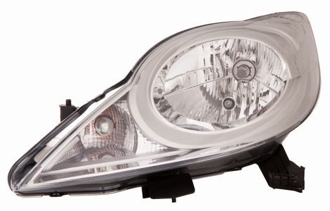 Scheinwerfer L (H4, elektrisch, ohne motor, einsatzfarbe: chrom) passt zu: PEUGEOT 107 05.12-12.14