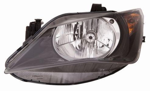 Scheinwerfer L (H4, elektrisch, mit motor, einsatzfarbe: schwarz, blinkerfarbe: weiß) passt zu: SEAT IBIZA IV 6P, IBIZA V 6F 03.12-06.21