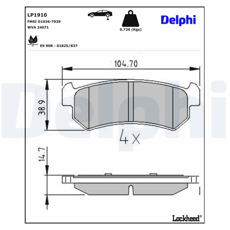 Bremsbelagsatz, Scheibenbremse