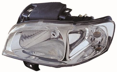 Scheinwerfer L (H4, elektrisch, ohne motor, einsatzfarbe: chrom, blinkerfarbe: durchsichtig) passt zu: SEAT CORDOBA 6K, IBIZA II FL 6K 06.99-12.02