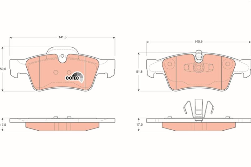 Bremsbelagsatz, Scheibenbremse