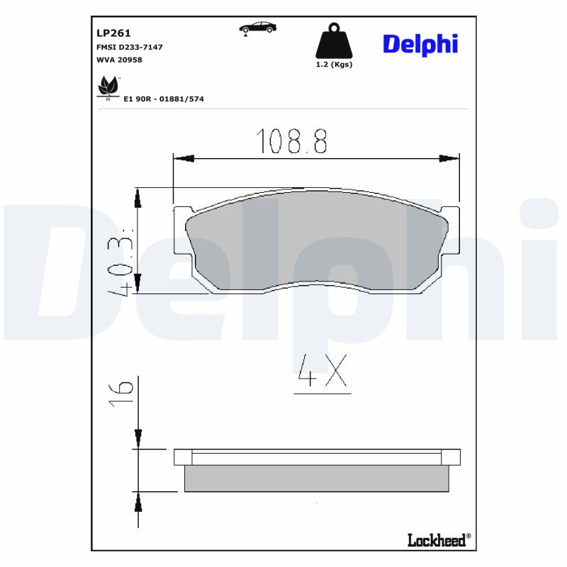 Bremsbelagsatz, Scheibenbremse