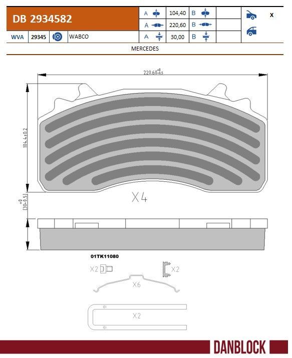 Bremsbelagsatz, Scheibenbremse