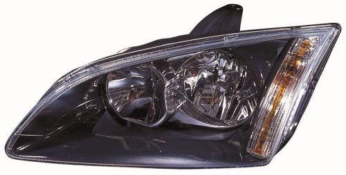 Scheinwerfer L (H1/H7, elektrisch, ohne motor, einsatzfarbe: grau, blinkerfarbe: gelb) passt zu: FORD FOCUS II 07.04-02.08