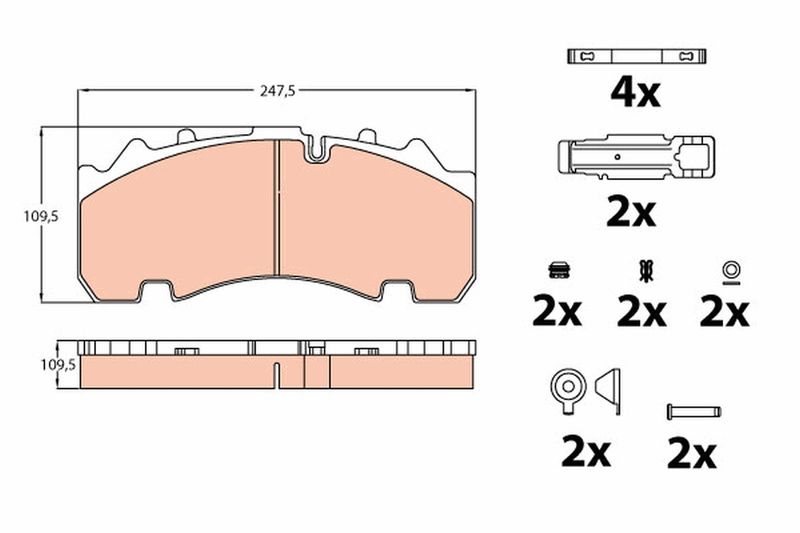 Bremsbelagsatz, Scheibenbremse