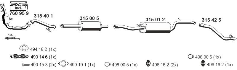 Gasfeder, Koffer-/Laderaum