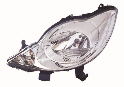Scheinwerfer R (H4, elektrisch, ohne motor, einsatzfarbe: chrom) passt zu: PEUGEOT 107 06.05-12.08