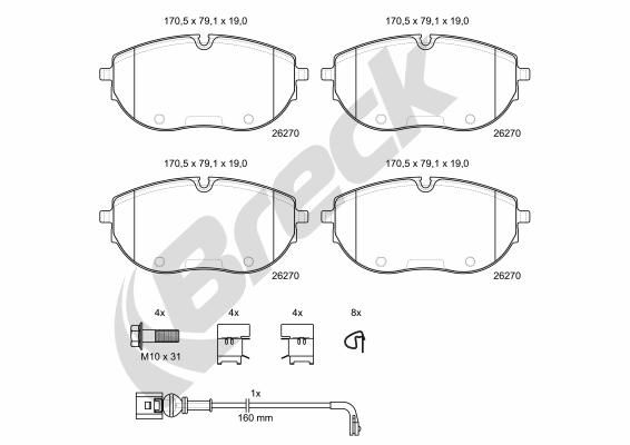 Bremsbelagsatz, Scheibenbremse