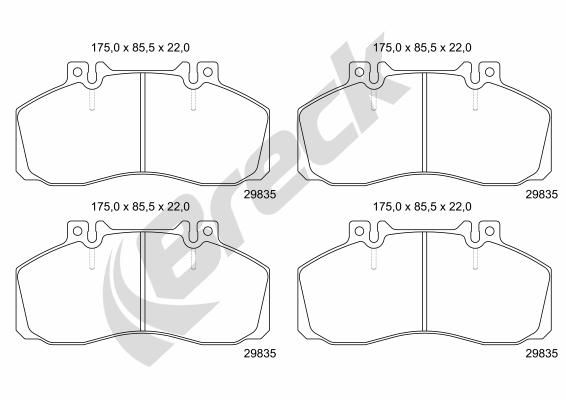 Bremsbelagsatz, Scheibenbremse