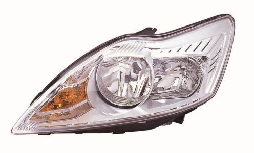 Scheinwerfer L (H1/H7, elektrisch, mit motor, einsatzfarbe: chrom, blinkerfarbe: gelb) passt zu: FORD FOCUS II 02.08-09.12