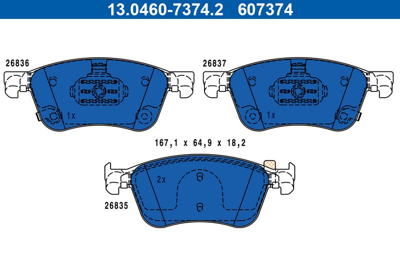 Bremsbelagsatz, Scheibenbremse