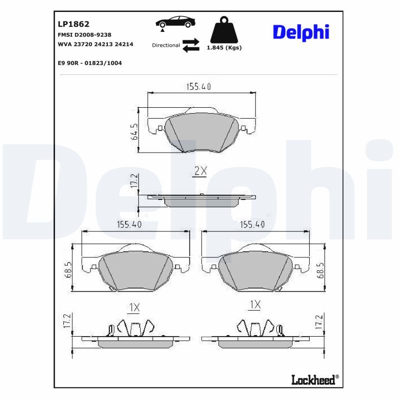 Bremsbelagsatz, Scheibenbremse